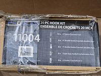 Box end showing 20 pc hook kit 11004 label