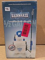 Front of box showing Rainmaker 1/2-gallon pressure pump sprayer image