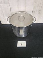 Stock pot with lid on