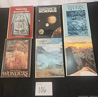 Front covers of six National Geographic hardcover books