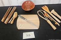 All items arranged on black surface