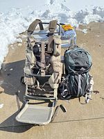 ALPS OutdoorZ frame pack, Gregory backpack, cord on ladder