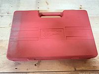 Closed red OEM case top view