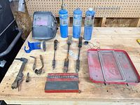 Overall lot on workbench