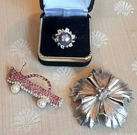 Brooch, ring in presentation box, full lot overview