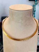 Front view of hammered gold-plated sterling choker