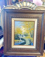 Framed oil painting full front view