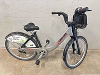 Full left side view of complete bicycle