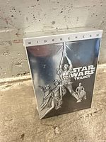 Front angle of sealed Star Wars Trilogy DVD set showing cover art