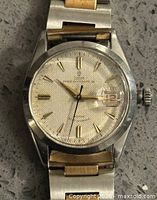 Front view of Tudor Prince Oysterdate watch showing dial and bracelet