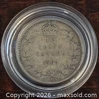 Reverse side with crown, ‘10 CENTS CANADA 1906’ within wreath