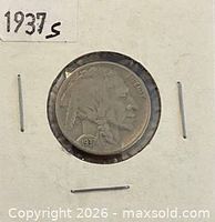 Obverse view showing 1937 date and Indian Head design