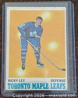 Front of Ricky Ley card in plastic sleeve