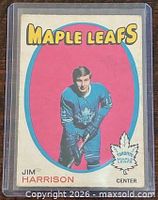 Front of 1971-72 O-Pee-Chee Jim Harrison card showing image, team name, card design