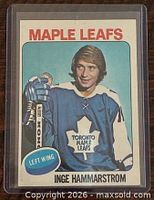 Front of 1974-75 O-Pee-Chee Inge Hammarstrom hockey card in sleeve