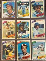 Fronts of nine O-Pee-Chee baseball cards in sleeve