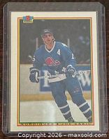 Front of Bowman Joe Sakic card in sleeve