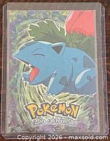 Front of Ivysaur trading card in sleeve