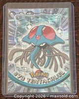 Front view of 1999 Topps Pokémon Tentacruel card inside sleeve