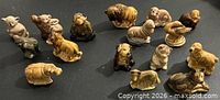 Group shot of all 17 Wade Whimsies animal figurines