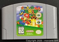 Front of Super Mario 64 Nintendo 64 cartridge showing label