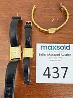 Group shot of all three Birks wristwatches laid on table