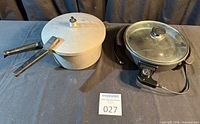 Pressure cooker and electric skillet side by side