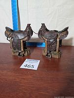 Both saddle candle holders front view