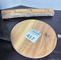 Lazy Susan top view and log tealight holder