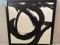 front view of framed abstract canvas