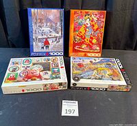 All four Eurographics 1000-piece puzzles front view