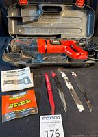Saw, case, blades, manuals overview