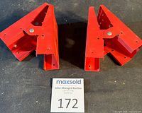 Top view showing both red steel brackets