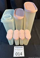 Front view of all seven Tupperware containers
