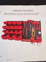 assembly instruction sheet showing full organizer configuration