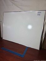 Front view of white dry erase board
