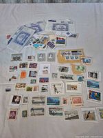 Full layout of approximately 50 stamps showing variety and quantity