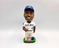 Front view of Dave Winfield bobblehead showing uniform, bat, base, Hall of Fame placard