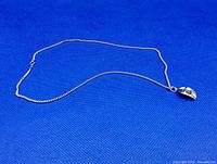 Necklace laid flat showing full chain and pendant