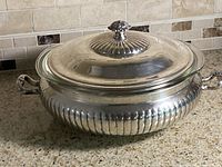 overall view of casserole with lid fitted