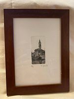 Framed etching front view