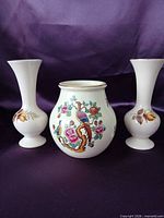 all three vases front view