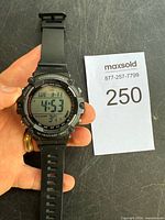 Front view showing entire watch and digital display