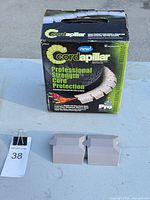 Retail box front with two cord protector segments displayed