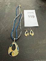 Full view of necklace and earrings set