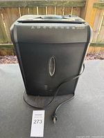 Front view of Pen+Gear WM672XA paper shredder with power cord visible