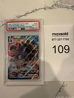 Front of PSA-slabbed Blastoise VMAX card showing label, grade and artwork