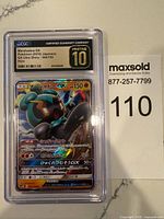 Front view of CGC slab showing Marshadow GX card and Pristine 10 grade label