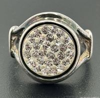 Top view showing pavé crystal JewelPop and curved-side band