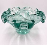 Top view showing ruffled rim and color gradient